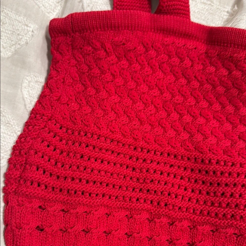 Astr Red Ribbed Crop Tank Top like new. Size small - Picture 3 of 8